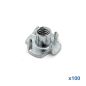 Preview: Einschlagmuttern M8 für 9mm Holz a 100 Stück