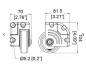 Preview: HD Einbau-Eckrolle, Blau, 75mm