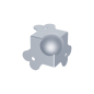 Preview: Medium PennBrite Zinc Ball Corner Suitable for 22mm Extrusion