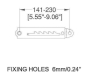Preview: Rasterscharnierpaar 5 Steps 141-230 mm