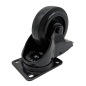 Preview: 100 mm schwarze Lenkrolle mit Bremse und schwarzem Gummirad