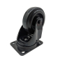 Preview: 100mm Black Swivel Castor with Rubber Black Wheel
