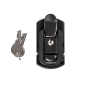 Preview: Large Black Medium Duty Draw Bolt with Key Lock