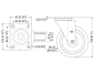 Preview: 127mm Lenkrolle mit blauem Rad