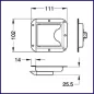 Preview: Mulden-Schnappschloß 102x111mm, Zink