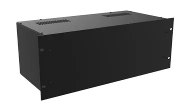 4U Black 220mm Deep Rack Box with a 3mm Black Aluminium Front Panel