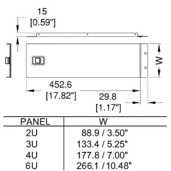 2U Hinged Rack Panel with Slam Lock