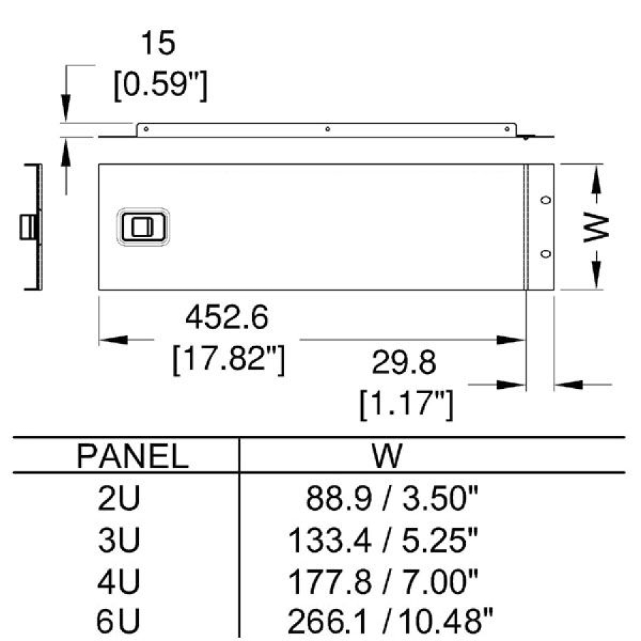 4U Hinged Vented Rack Panel with Slam Lock