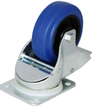 Lenkrolle 100mm, blau, Stop, Automatic