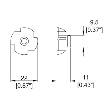 Pack of 100 x 11mm Long T-Nut with M8 Thread