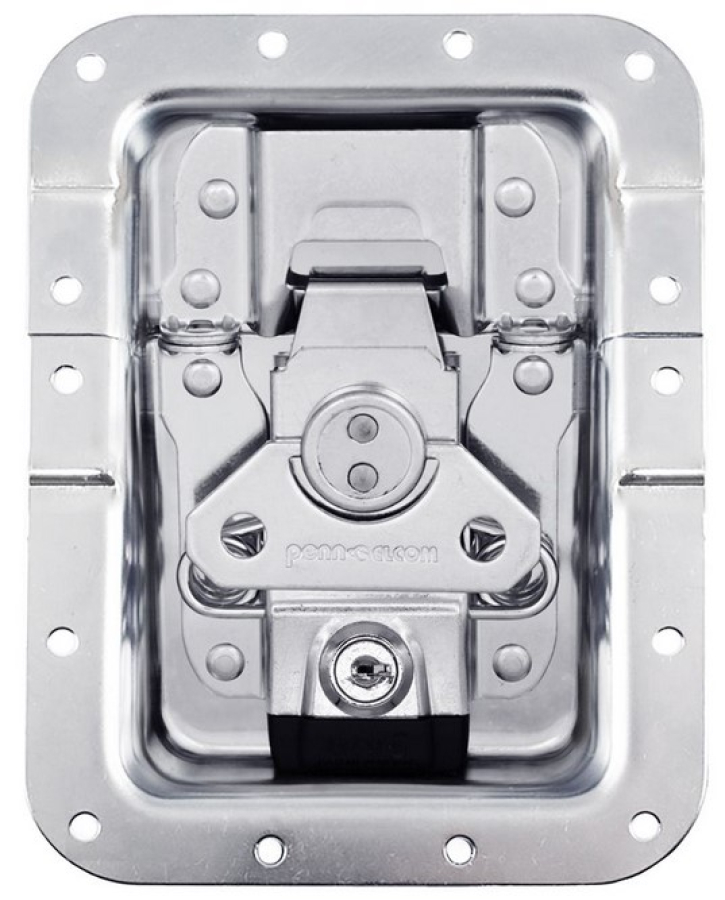 Großer versenkter MOL5-Riegel mit Vorhängeschlosshalterungen und Schlüsselschloss in tiefer Schale mit 27 mm Versatz