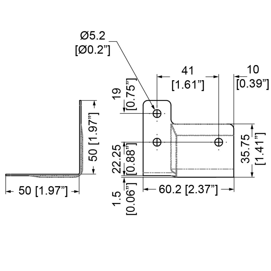 6 Hole PennBrite Brace with Offset 50mm x 60.2mm