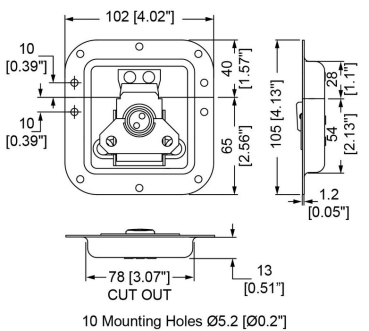Butterfly mittel, 13mm-Schale, Edelstahl