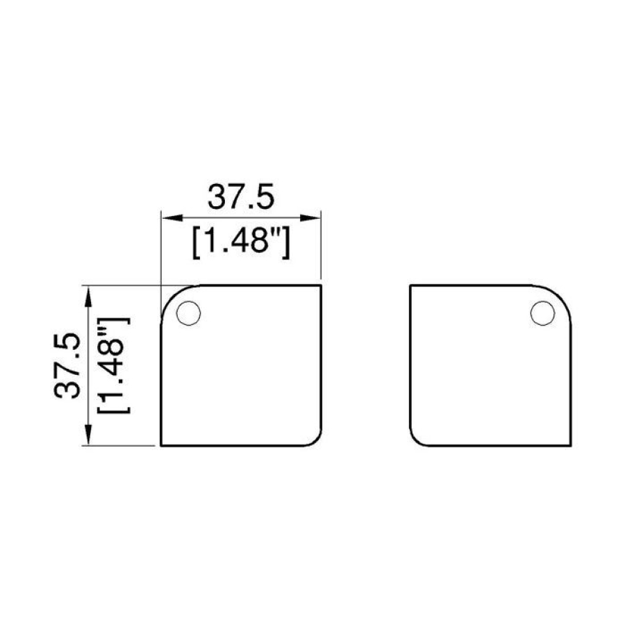 Black Medium PennBrite Flat Corner with 5mm Radius