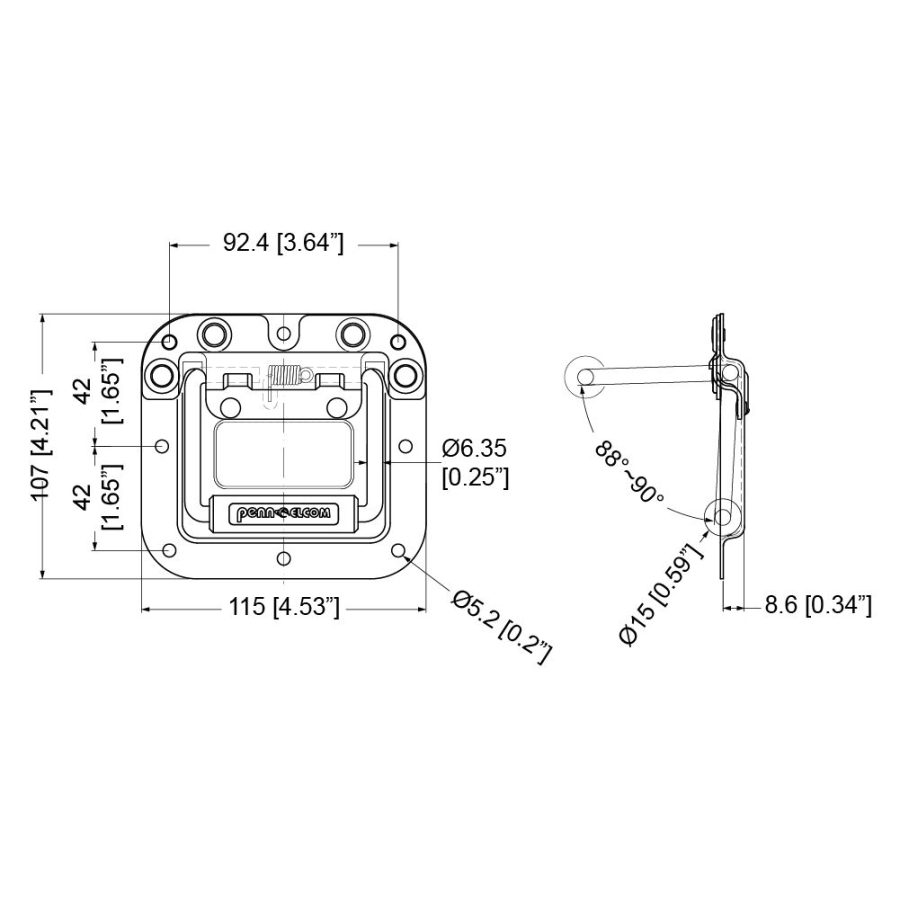 Small Narrow Recessed Handle
