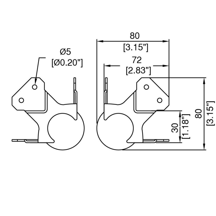 Large PennBrite Heavy Duty Ball Corner with 30mm Offset with 2mm Radius