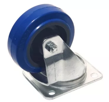 100mm Swivel Castor with Rubber Blue Wheel