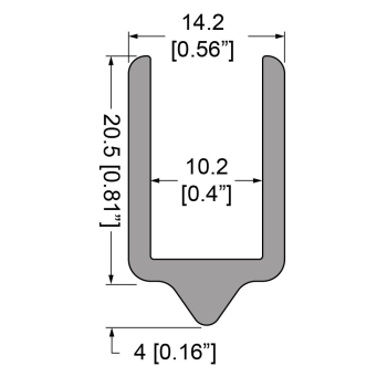10,2 mm glattes, hochbelastbares male Profil, passend zu EG-0523/2-2M Nutprofil