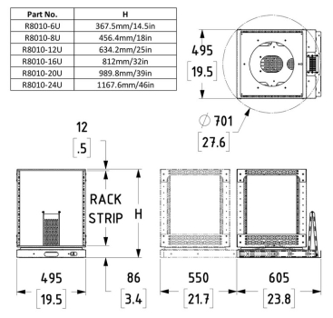 19" Rack, dreh- und ausziehbar Basisstation