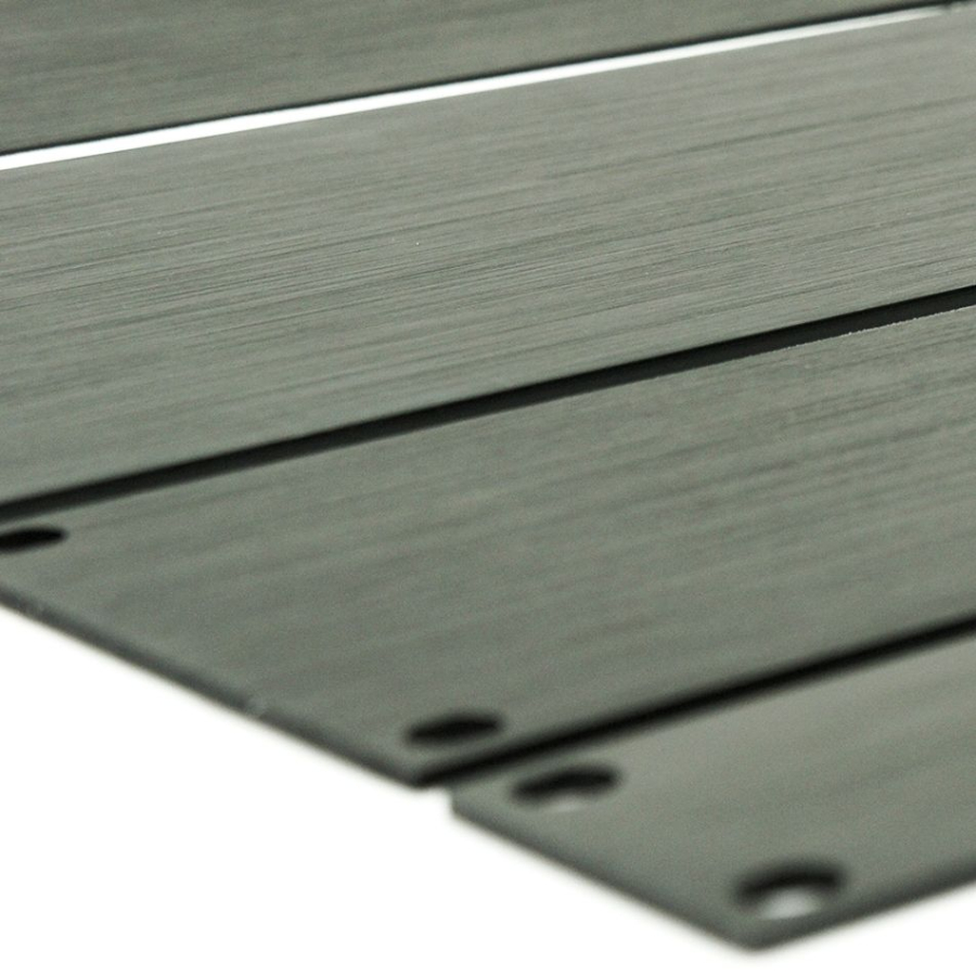 3U Black Brushed Anodised Aluminium Flat Rack Panel