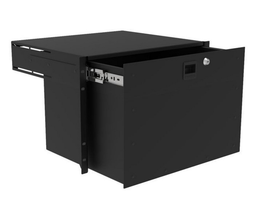 7HE-Schublade zur Frontmontage, Aluminium, Tiefe 386,5mm / 14" Deep