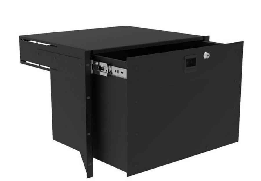 8HE-Schublade zur Frontmontage, Aluminium, Tiefe 386,5mm / 14" Deep