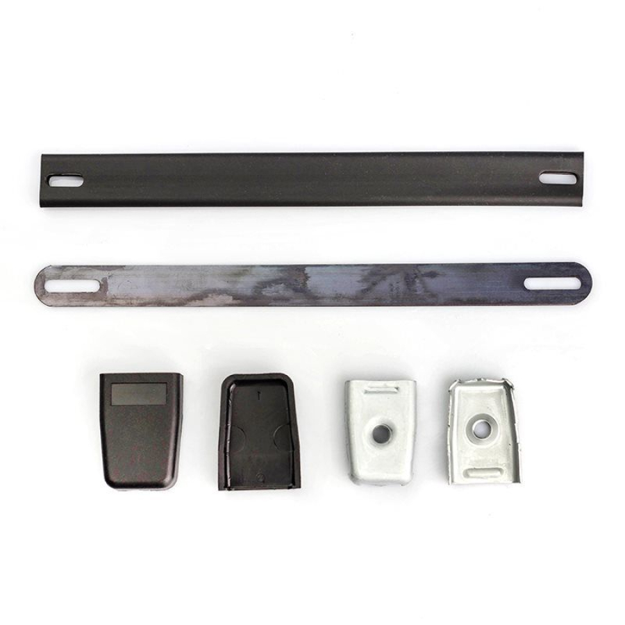 Black Strap Handle with Zinc Metal End Caps and Black Plastic Covers