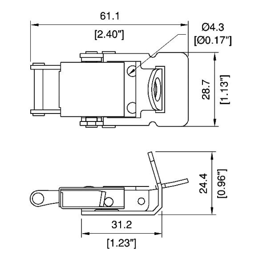Medium Stainless Steel Compression Spring Draw Latch