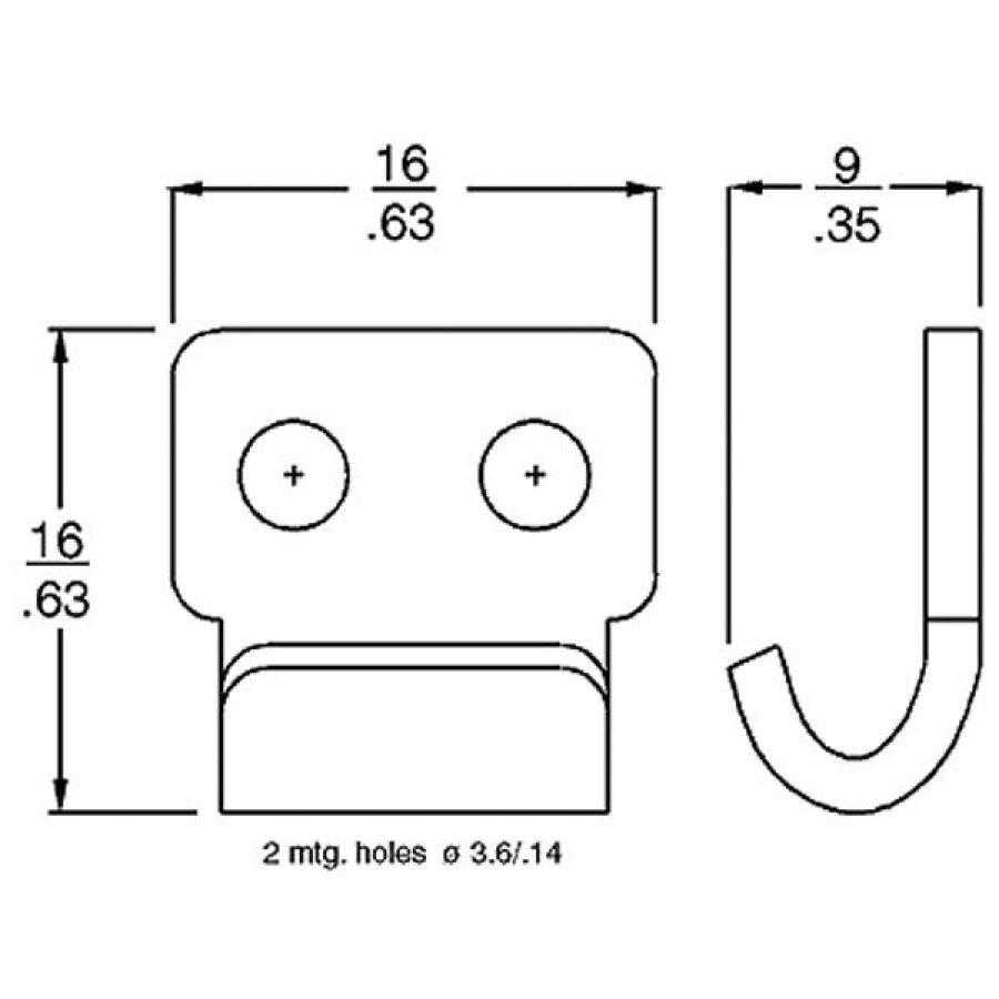 Small Catch Plate for use with Compression Spring Draw Latches