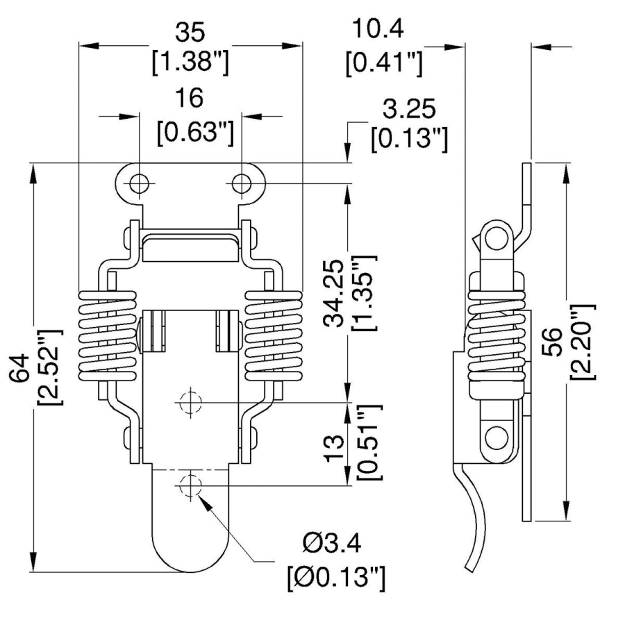 Medium Stainless Steel Spring Draw Latch with Catch Plate