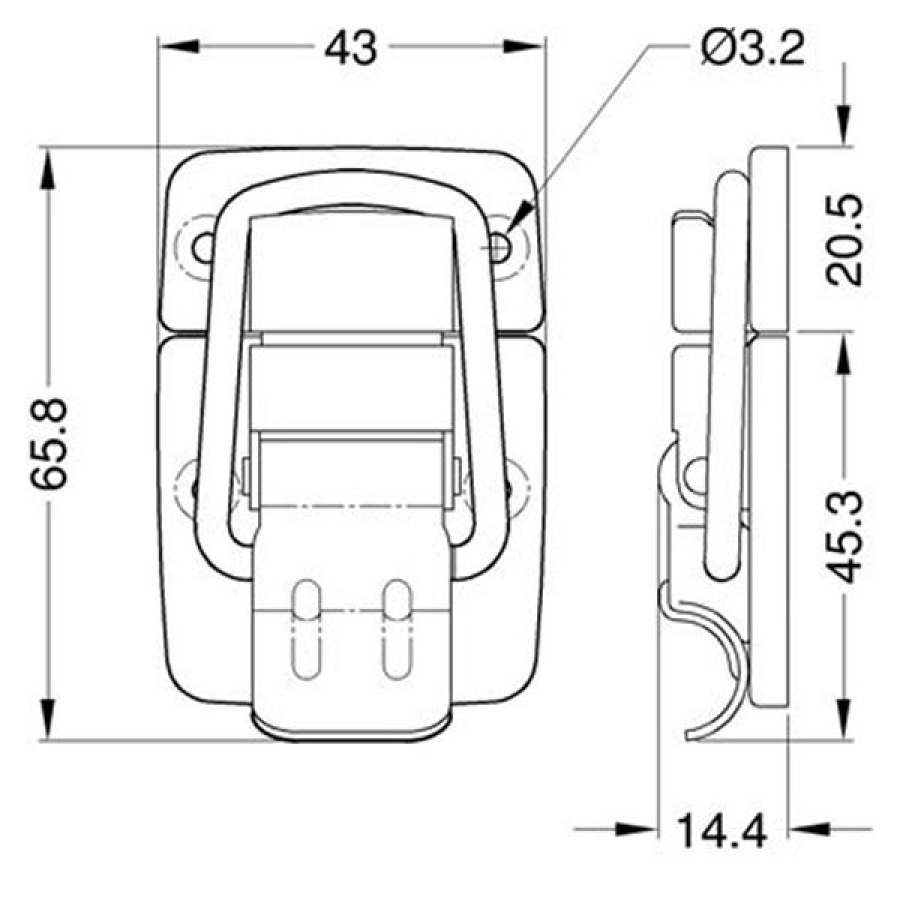 Chrome Osaka Draw Latch 1648a