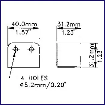 Schließwinkel 31.2x40, Bohrungen 5mm