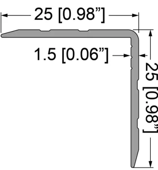 Kantenschutzprofil 25x25x1,5, L=2000mm