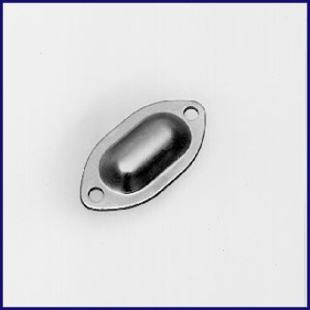 Stahlgleitknopf oval, 2 Bohrungen