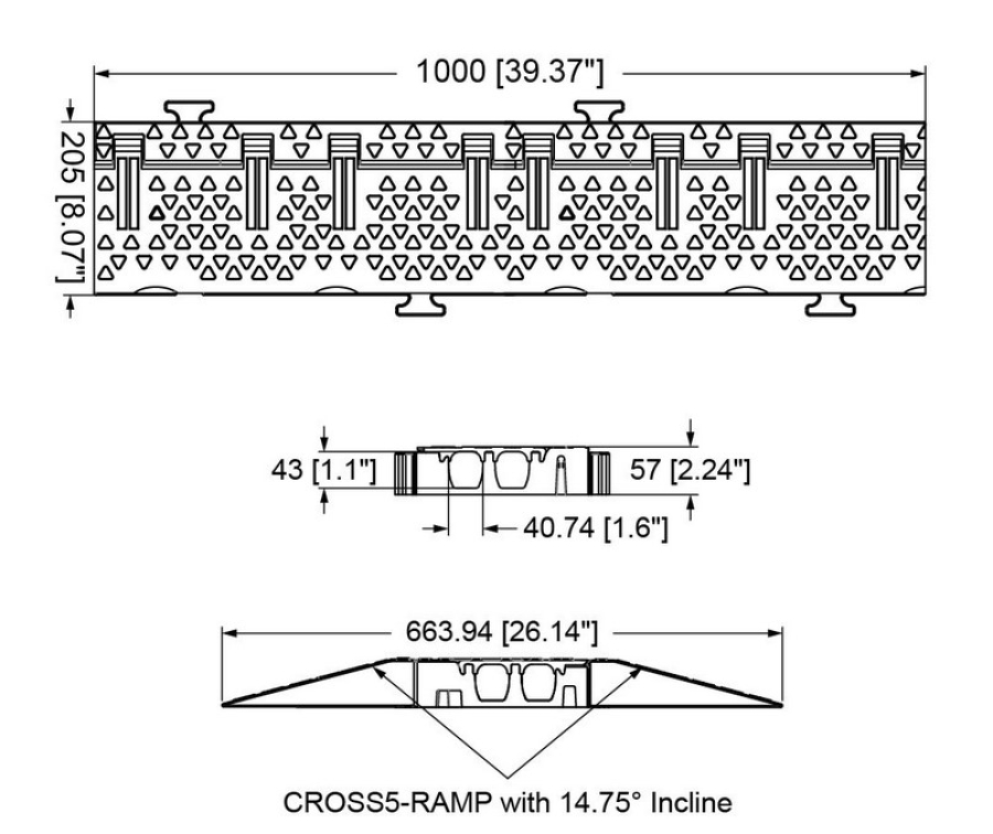 Kabelbrücke, orange, 2 Kanal, 100x20,5x5,7cm