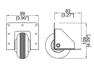 80mm Heavy Duty Zinc Edge Castor with Black Wheel