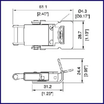 Schnappschloß 61X32, Öse, ohne Schließh.