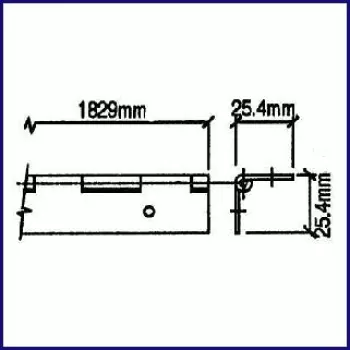 Scharnierband 51mm, 1.2mm Alu., gelocht, 1,83m