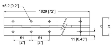 Scharnierband 27mm, Stahl 1,2mm, 1,83m