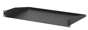 1U Black Rack Shelf - 270.5mm Deep