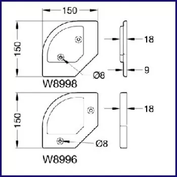 Kunststoff-Gleitfuß, passend in W8996