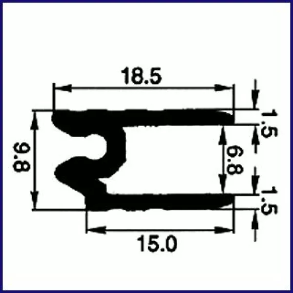 Schließprofil hybrid, 6.8mm, Kederrinne