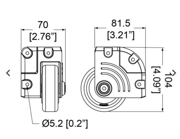 HD Einbau-Eckrolle, Blau, 75mm