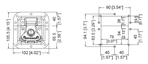 Medium SMOL®3 Latch / Automatikverschluss mit Kröpfung /14mm Einbautiefe