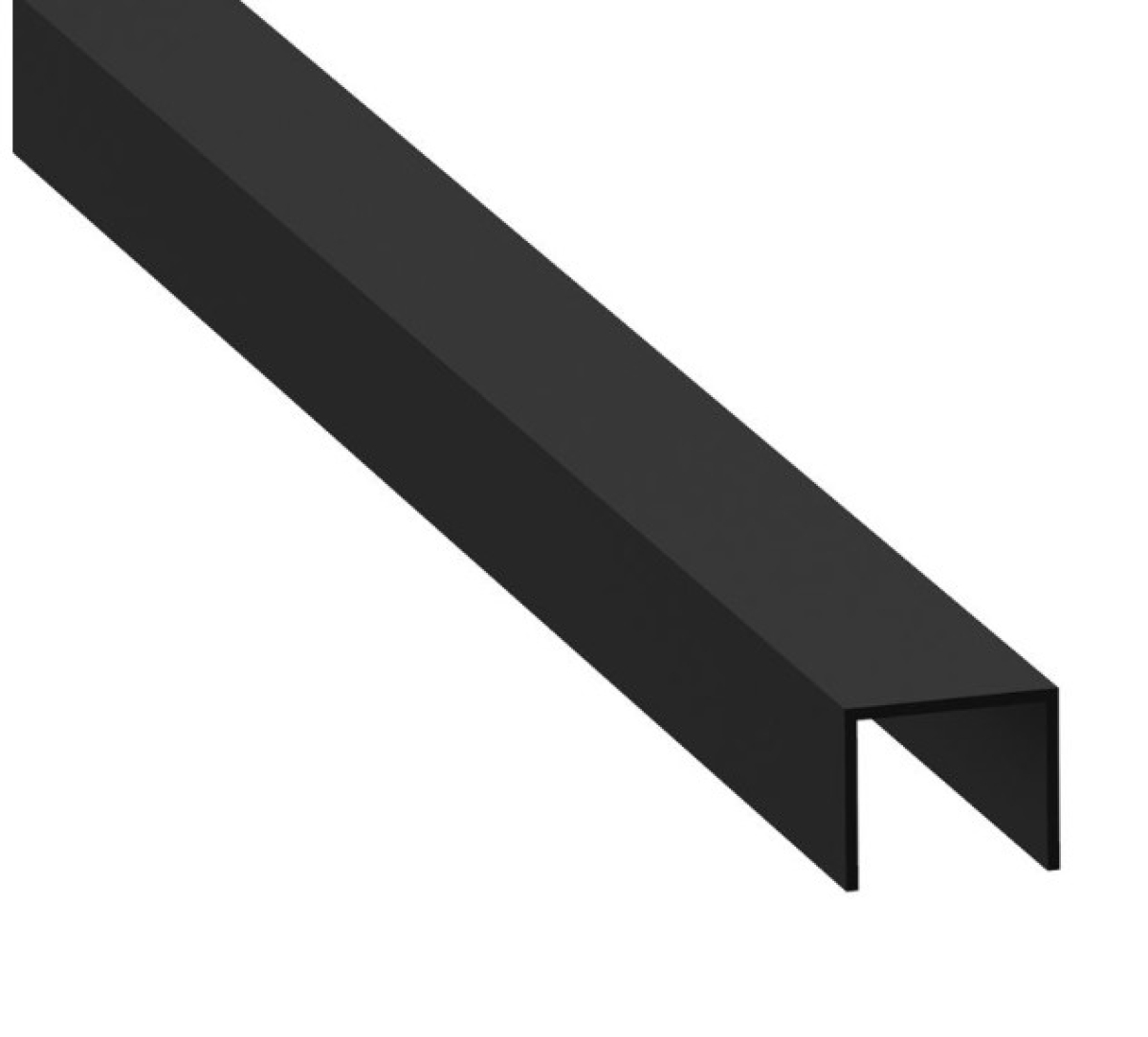 U-Profil, 9mm Aufnahme, PVC Schwarz