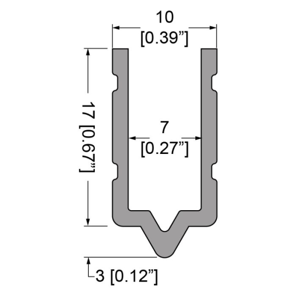 7mm eloxiertes male Profil passend zu EG-0310E/2-2M Nut-Profil - L=2000mm