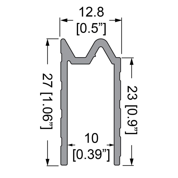 Schließprofil hybrid, 10mm, L=2000mm