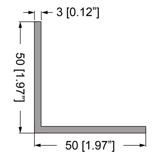 Winkelprofil  50x50x3mm, L=2000mm
