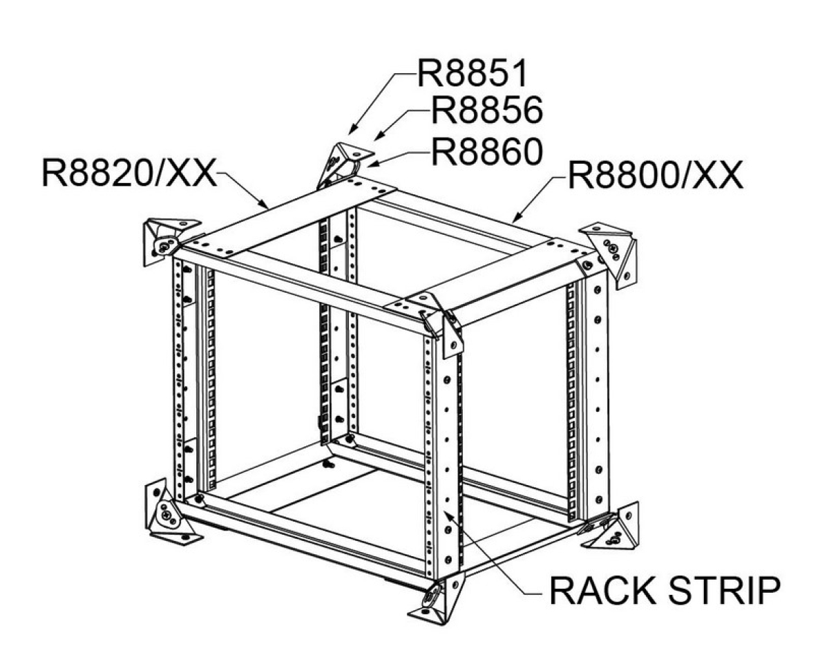 Shock Mounts Corner Support Bracket for R8800 Anti-Vibration Rack System