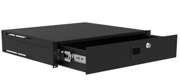 2HE-Schublade zur Frontmontage, Aluminium, Tiefe 486,5mm / 18" Deep